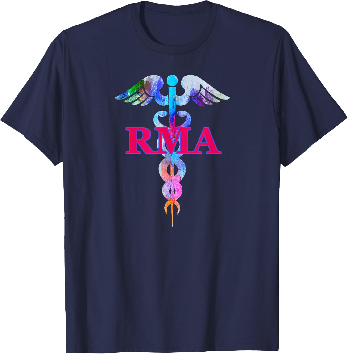 RMA Registered Medical Assistant Caduceus Gifts T-Shirt - T-Shirt | Navy