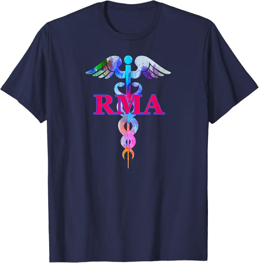 RMA Registered Medical Assistant Caduceus Gifts T-Shirt - T-Shirt | Navy