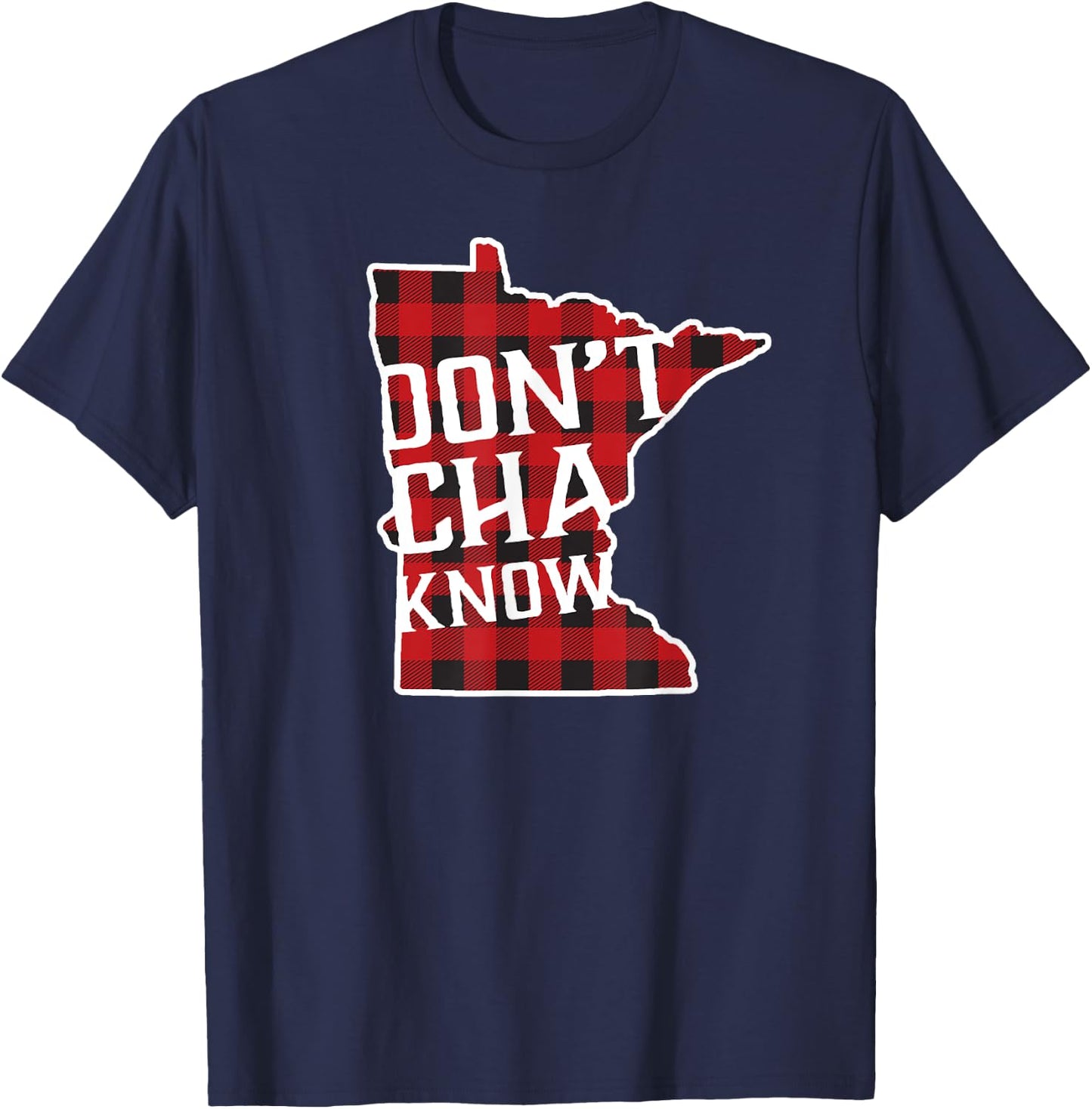 Minnesota Don't Cha Know Buffalo Plaid T-Shirt - T-Shirt | Navy