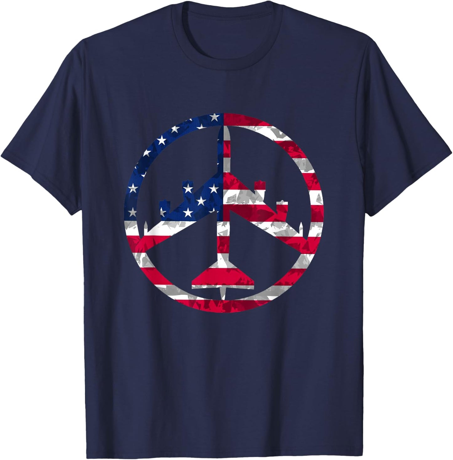 Peace Through Superior Firepower B-52 Bomber T shirt T-Shirt - T-Shirt | Navy