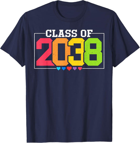 Class Of 2038 Future Graduates kindergarten Graduation T-Shirt - T-Shirt | Navy
