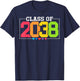Class Of 2038 Future Graduates kindergarten Graduation T-Shirt - T-Shirt | Navy