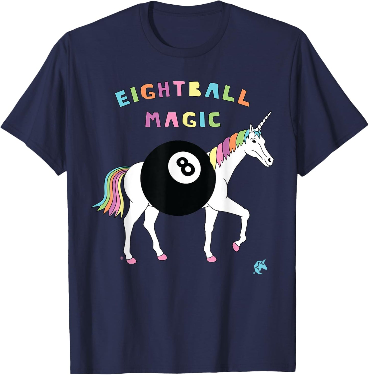 Eight ball Magic Unicorn T-Shirt - T-Shirt | Navy