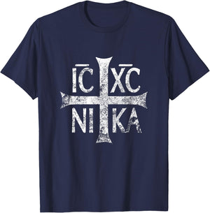 IC XC NIKA Cross Eastern Christian Greek Shirt T-Shirt - T-Shirt | Navy