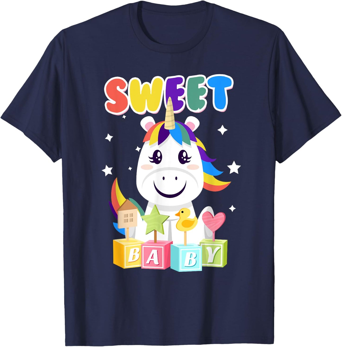 ABDL Ab DL Unicorn Rainbow Cute Baby DDLG T-Shirt - T-Shirt | Navy
