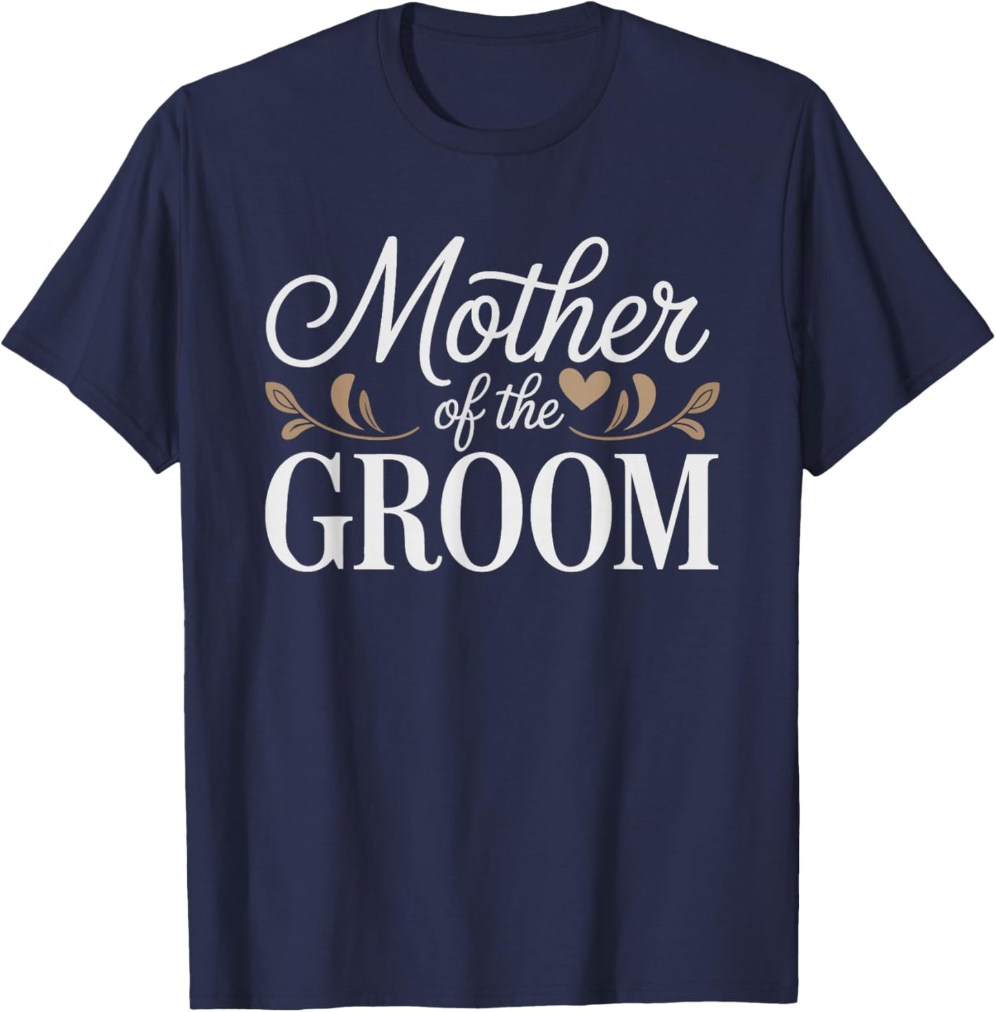 Mother Groom Retro Floral Badge Wedding Mom Groom's Elegant T-Shirt - T-Shirt | Navy