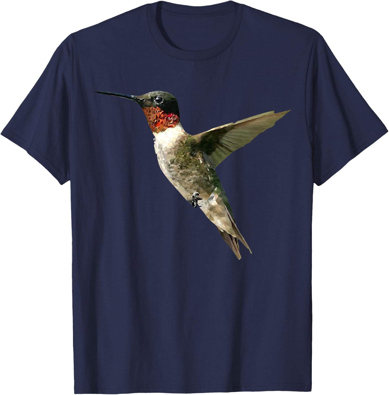 Birds Of A Feather Fly On Little Hummingbird , Adult, -Adults, Short Sleeve, , Grey, Small T-Shirt - T-Shirt | Navy