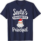 Santa's Favorite Principal Christmas School Gift T-Shirt - T-Shirt | Navy