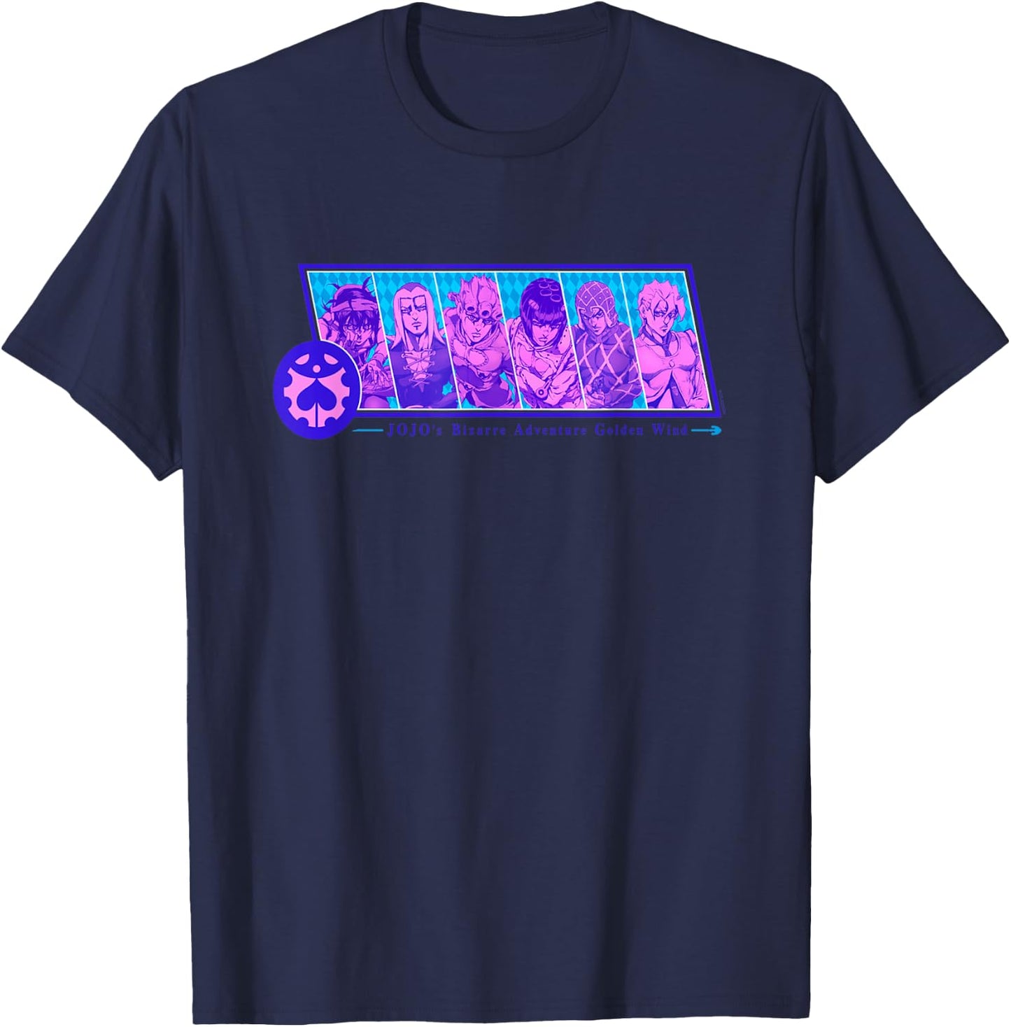 JoJo's Bizarre Adventure Group Crest Badge Anime T-Shirt - T-Shirt | Navy