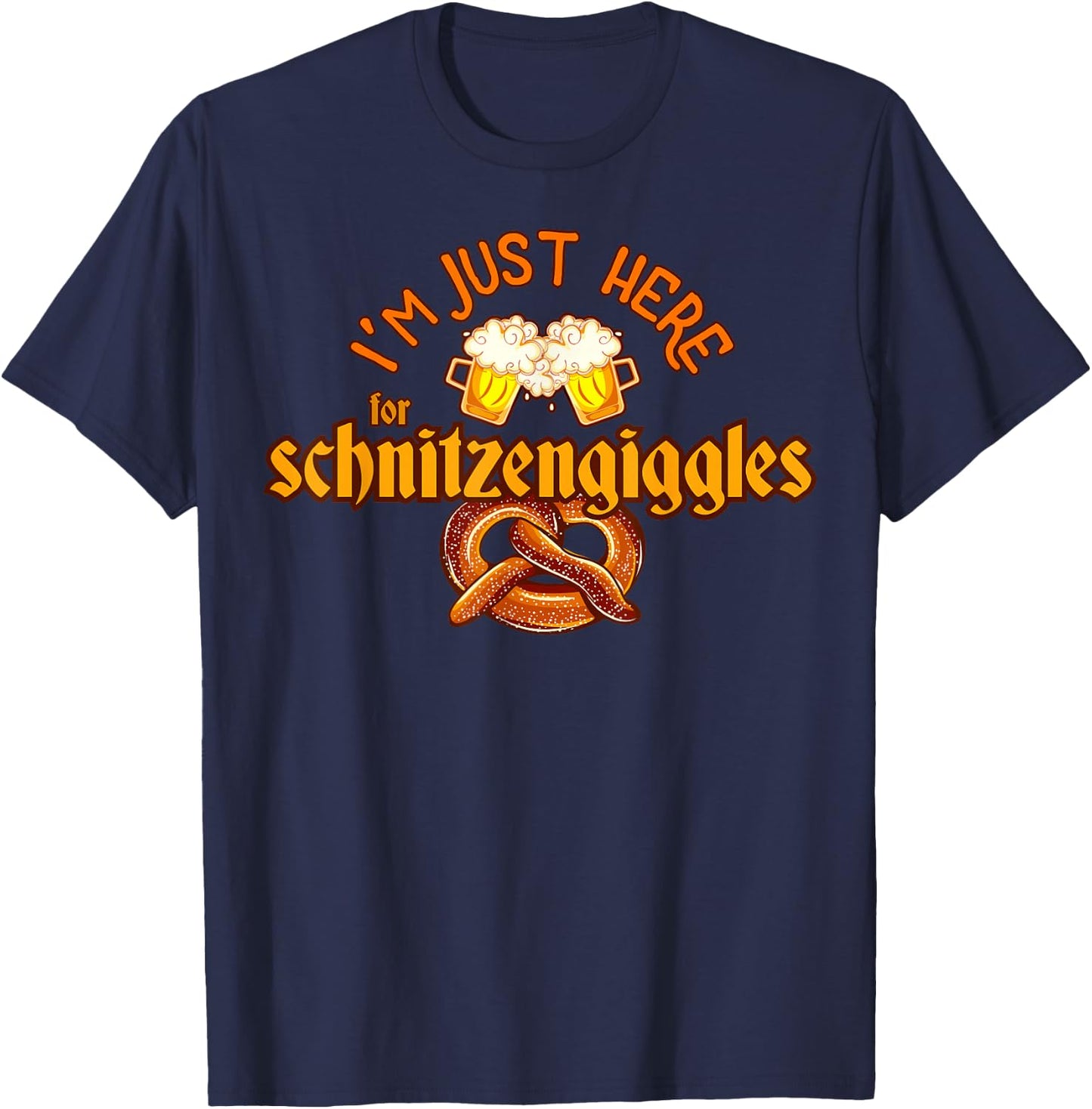 Oktoberfest I'm Just Here For Carved Giggles T-Shirt - T-Shirt | Navy