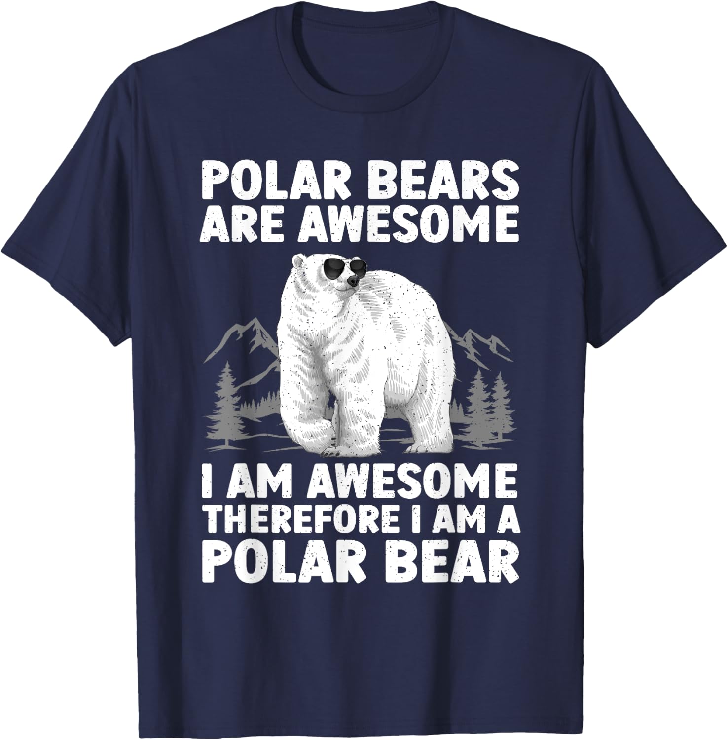 Polar Bear Art Women Kids Arctic Polar Bear Lover T-Shirt - T-Shirt | Navy