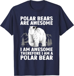 Polar Bear Art Women Kids Arctic Polar Bear Lover T-Shirt - T-Shirt | Navy