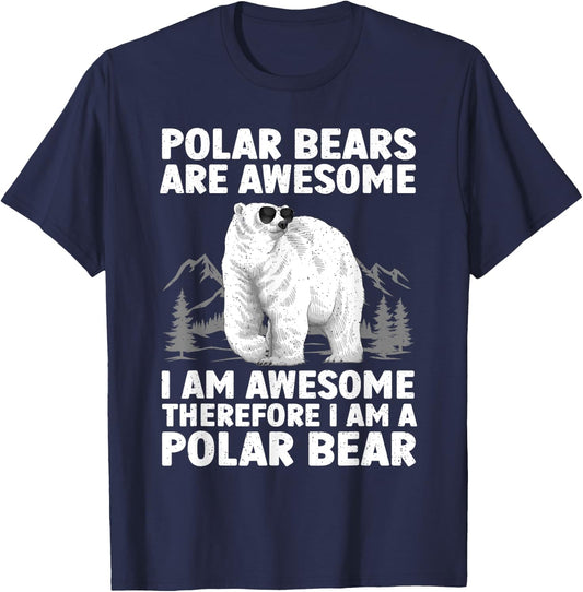Polar Bear Art Women Kids Arctic Polar Bear Lover T-Shirt - T-Shirt | Navy