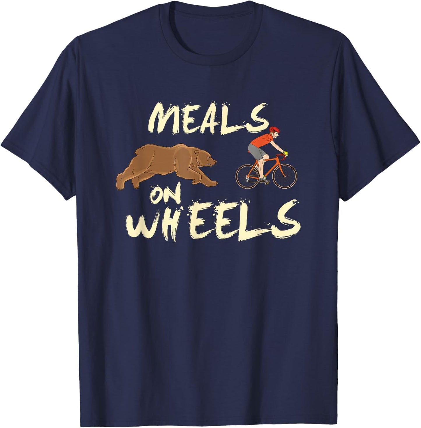Meals on Wheels Cycling & Nature Design For Mountain Biker T-Shirt - T-Shirt | Navy