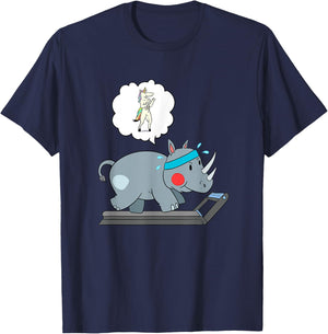 Rhino and Unicorn Cardio - Funny Running T-Shirt - T-Shirt | Navy