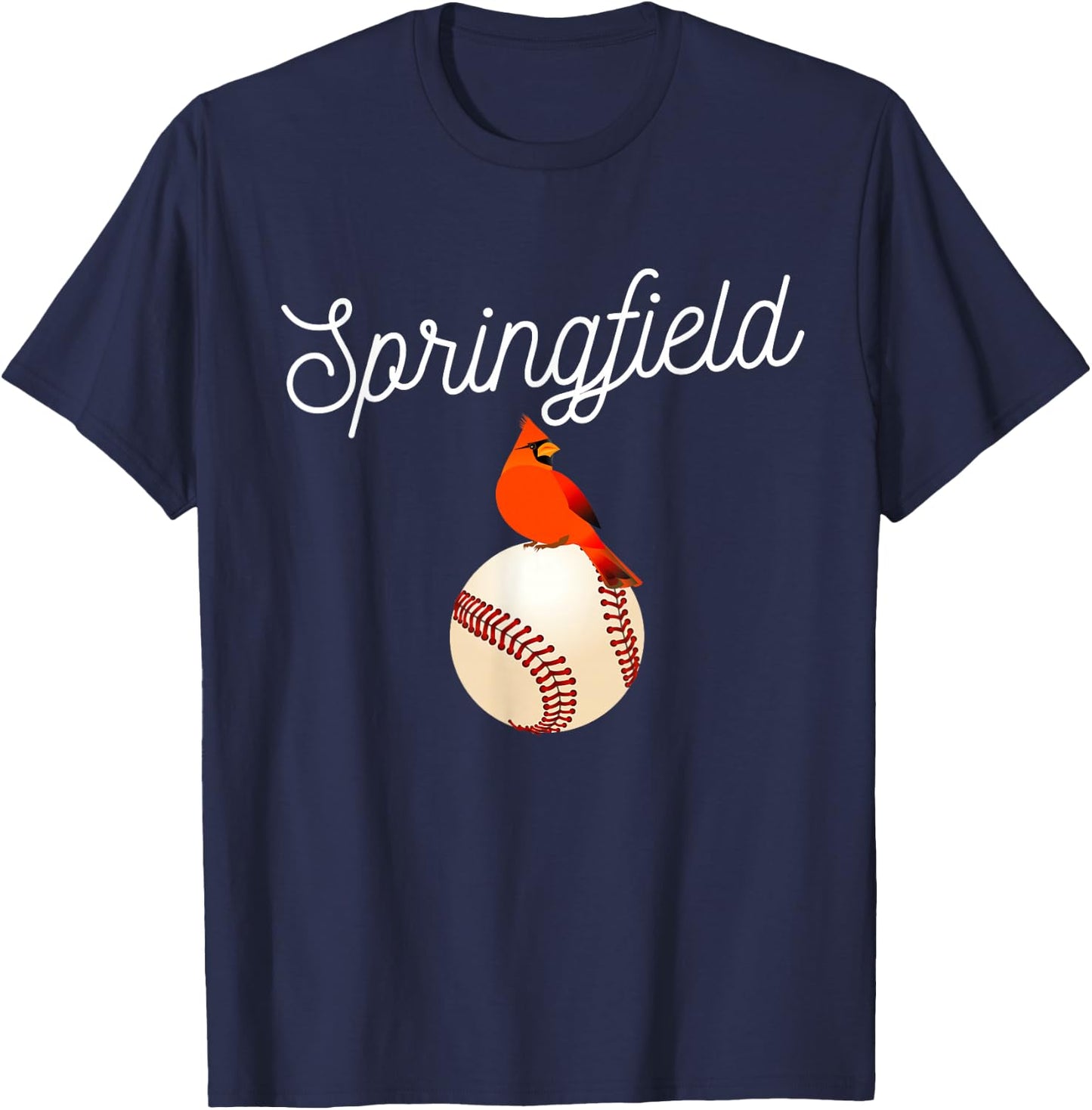 Springfield Red Cardinal For Baseball Lovers T-Shirt - T-Shirt | Navy