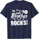 My Little Brother Rocks - Guitar Rock n Roll Funny Gift T-Shirt - T-Shirt | Navy