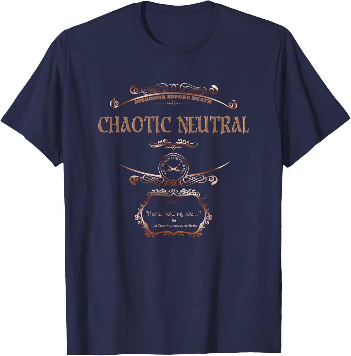 Chaotic Neutral Alignment Gamer Geek RPG T-Shirt - T-Shirt | Navy