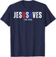 250 Years Jesus Saves JesUSAves USA Flag Patriotic Christian T-Shirt - T-Shirt | Navy