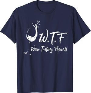 WTF Wine Tasting Friends T-Shirt - T-Shirt | Navy
