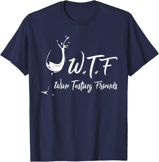WTF Wine Tasting Friends T-Shirt - T-Shirt | Navy