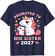 Soon to Be Big Sister 2027 Cute Promoted to Big Sister 2027 T-Shirt - T-Shirt | Navy