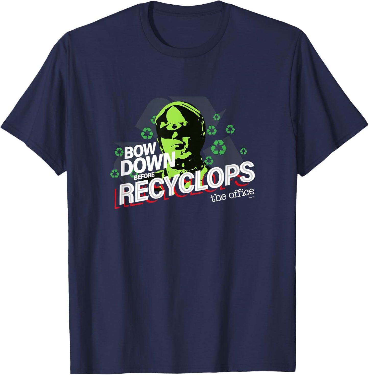 The Office Dwight Schrute Bow Down Before Recyclops T-Shirt - T-Shirt | Navy
