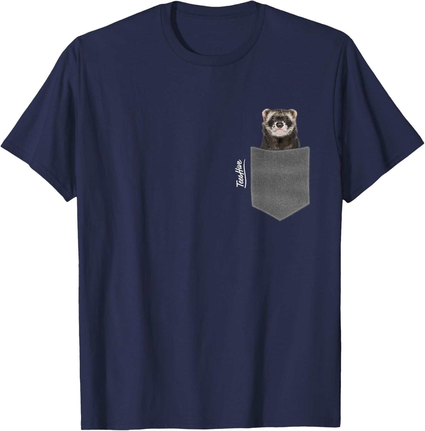 Ferret In Pocket - Men Ferret T-Shirt - T-Shirt | Navy