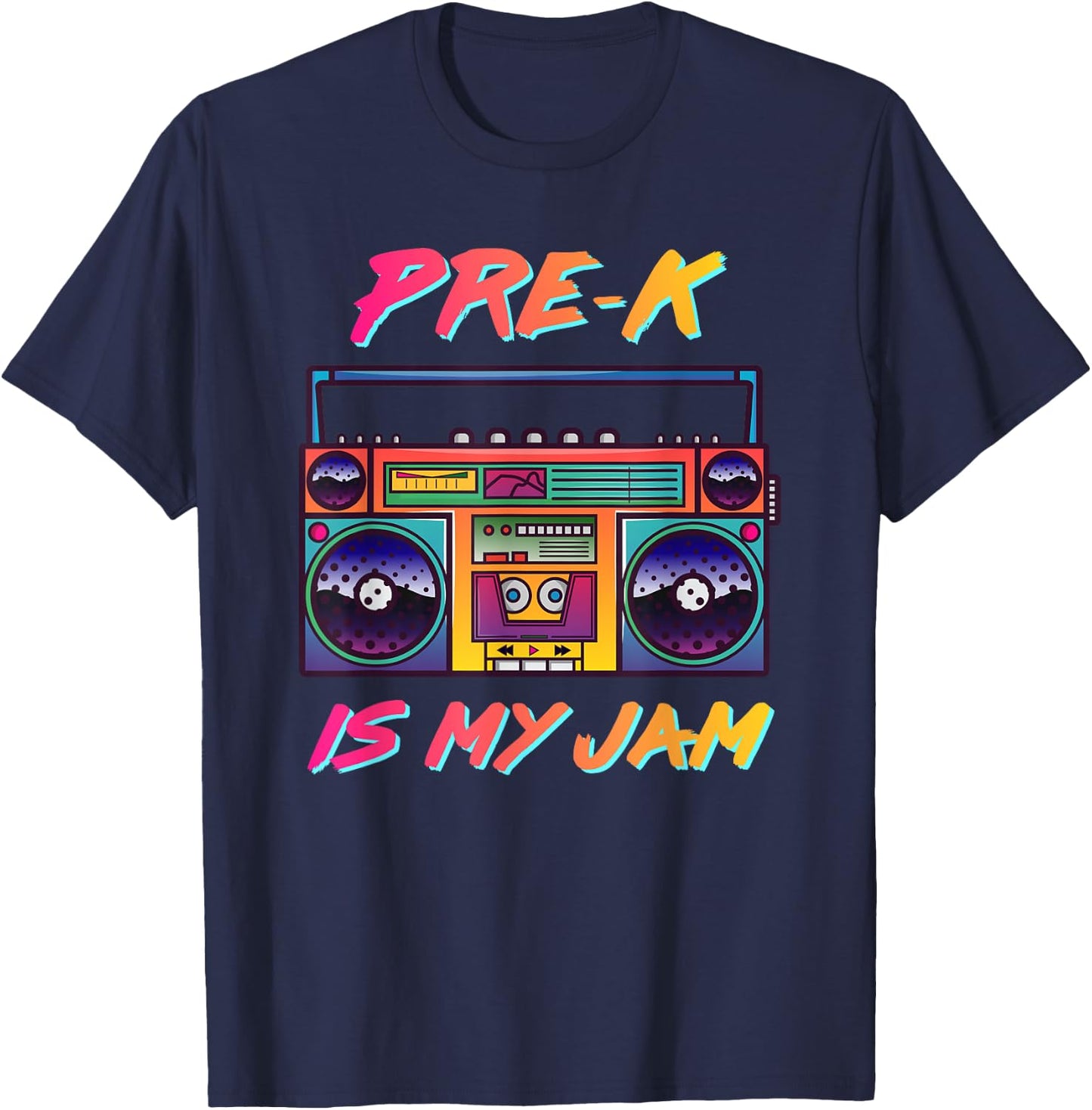 Pre-K Teacher Retro 80's 90's Back To School Women T-Shirt - T-Shirt | Navy
