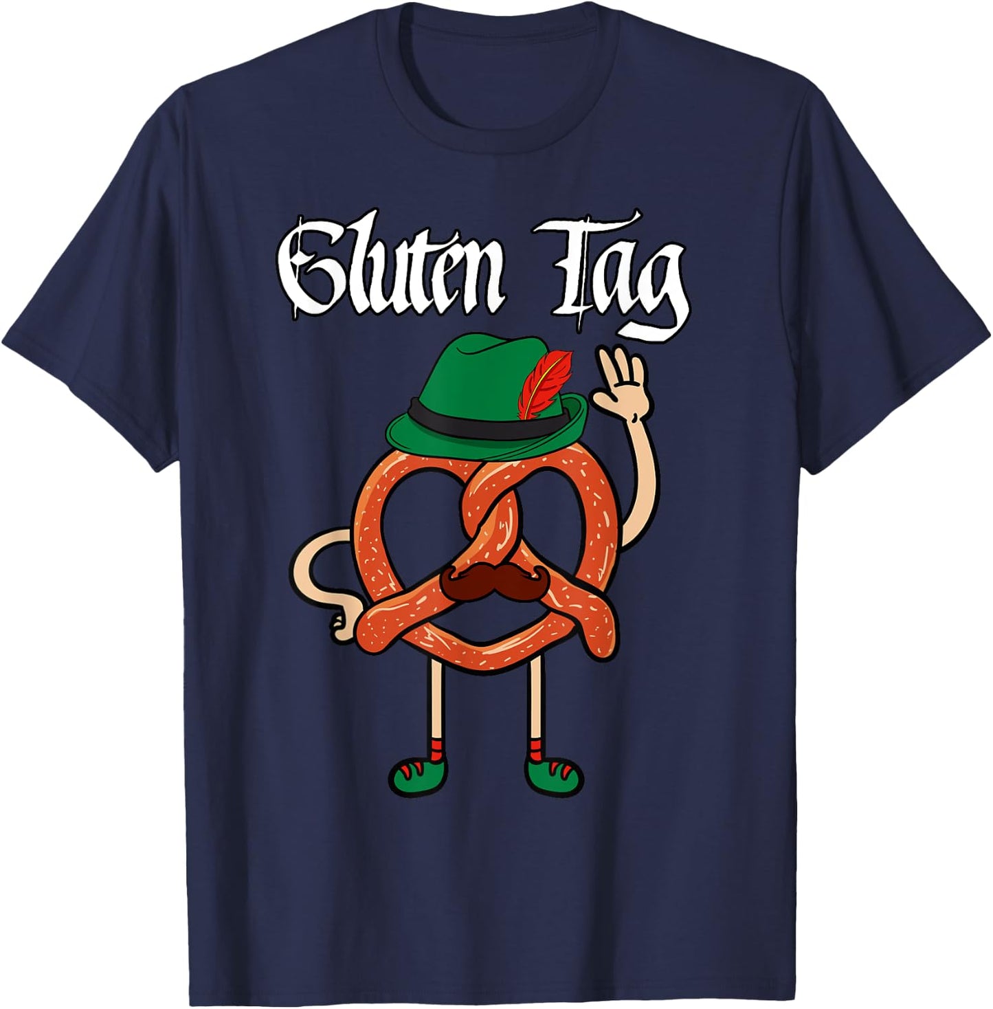 Oktoberfest Shirt German Gluten Pretzel Lover Germany Gift T-Shirt - T-Shirt | Navy