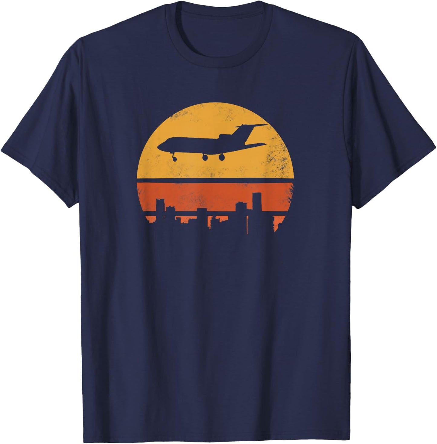 Retro Jet Airplane T-Shirt - T-Shirt | Navy