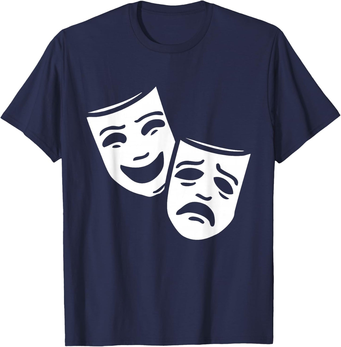 Comedy And Tragedy Greek Theater Masks T-Shirt - T-Shirt | Navy