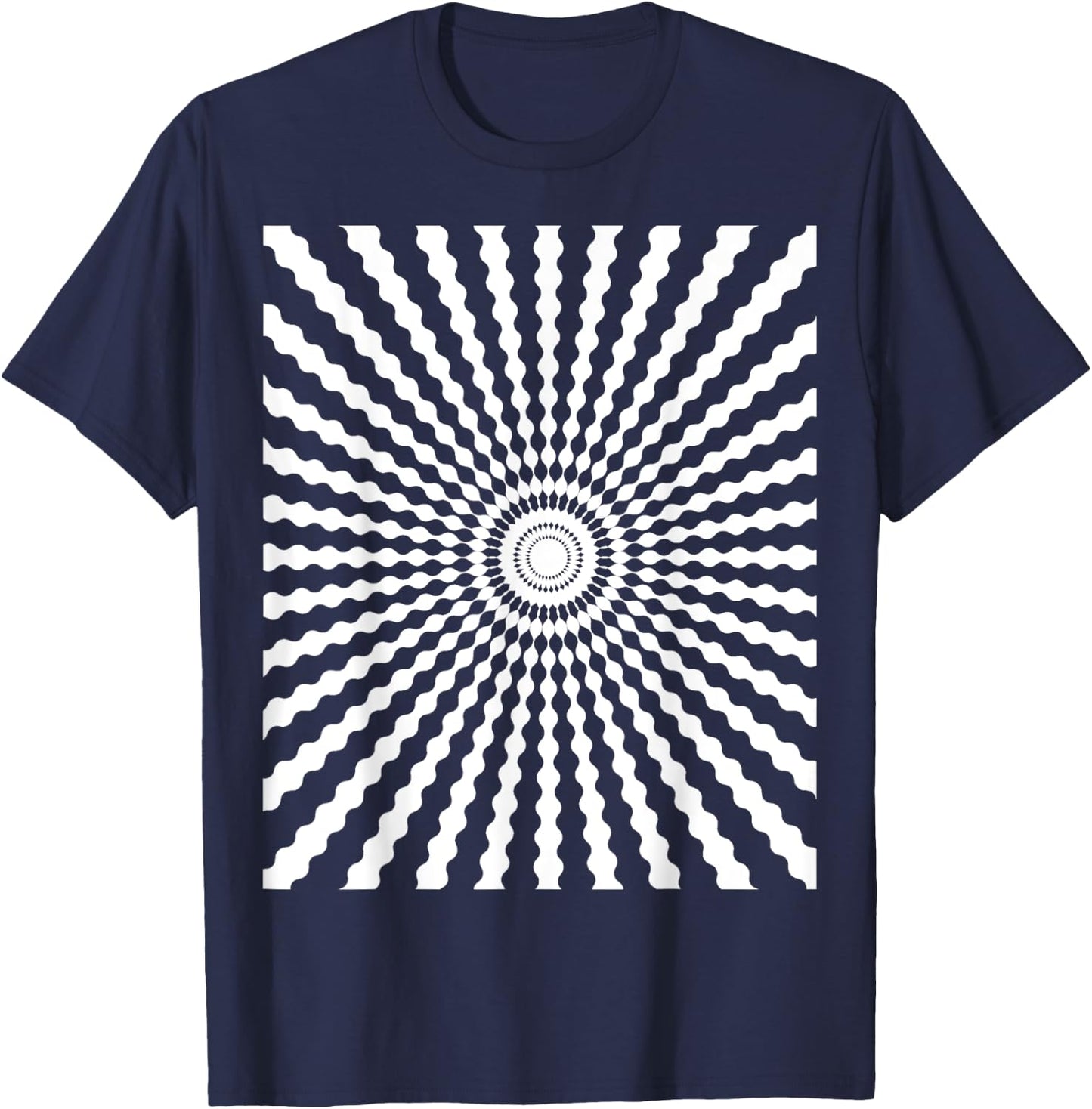 Optical Illusion Spiral | Trippy EDM Festival Shirt T-Shirt - T-Shirt | Navy
