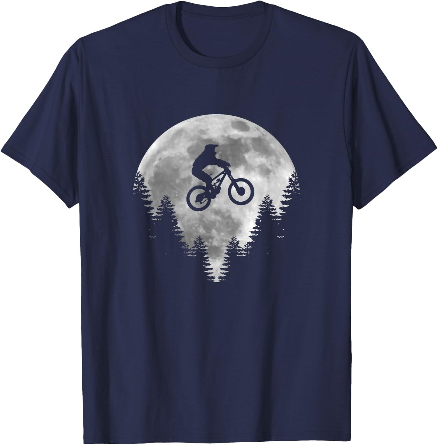Mountain Bike - MTB Moon Downhill Bike Shirt Gift T-Shirt - T-Shirt | Navy