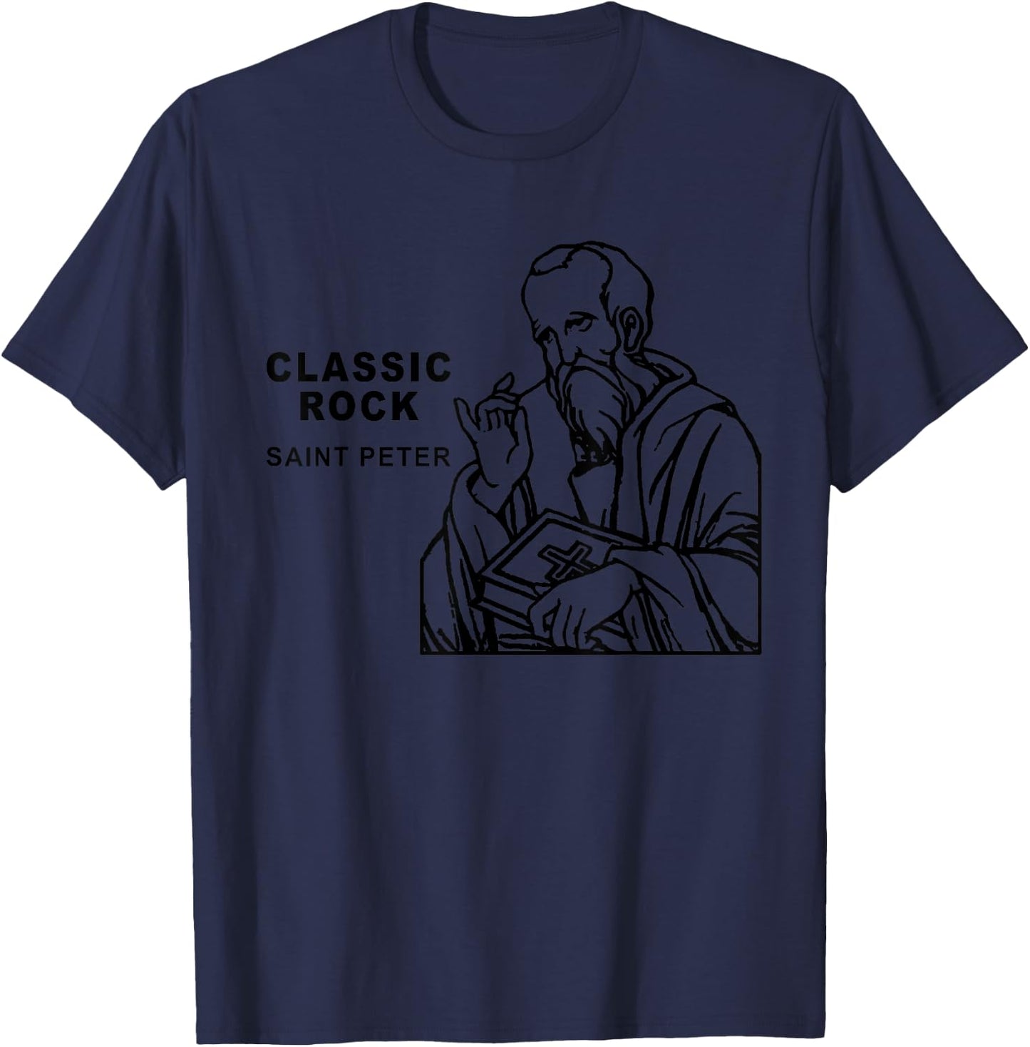 Classic Rock Saint Peter Kingdom Of Heaven T-Shirt - T-Shirt | Navy