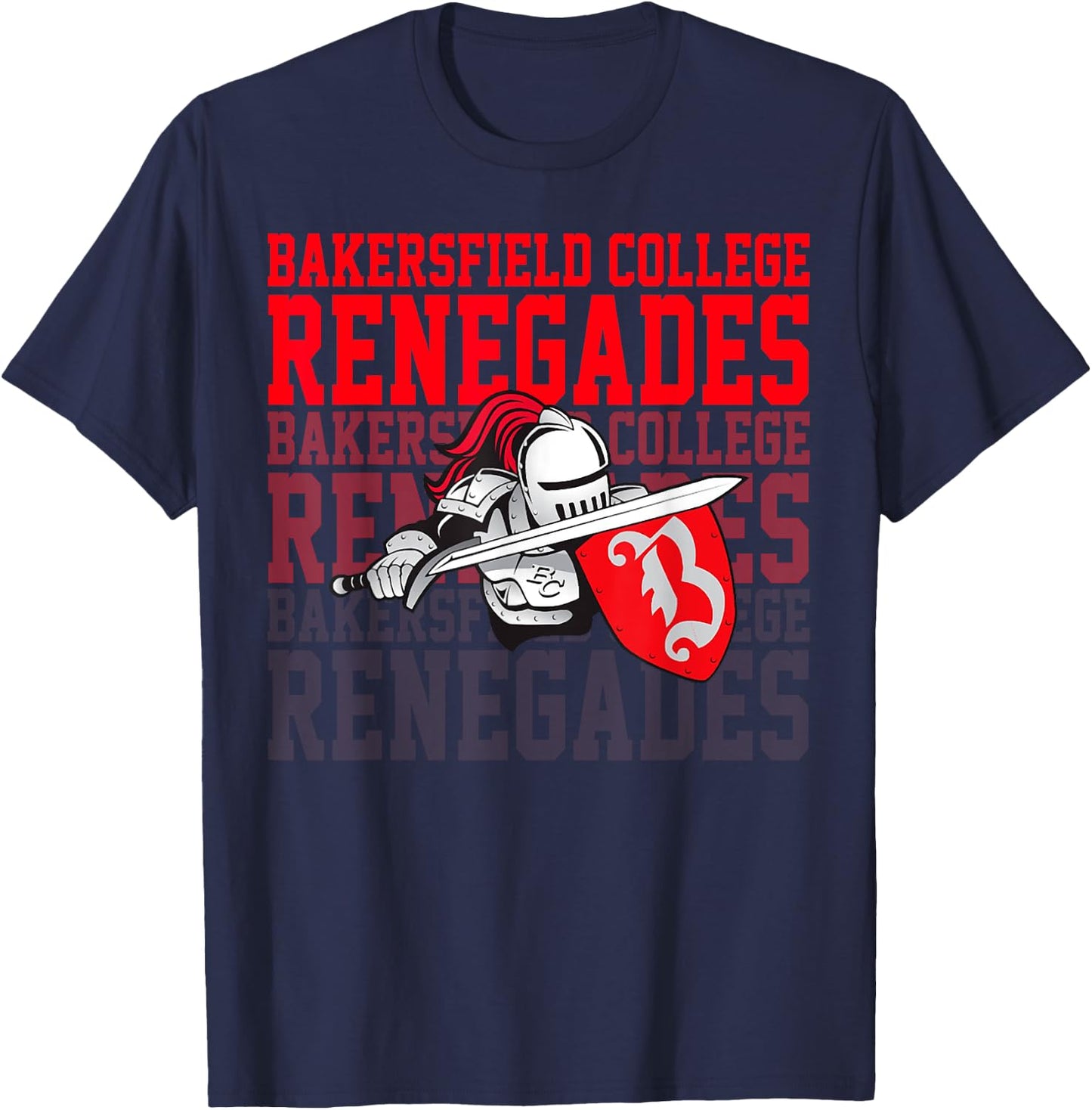 Bakersfield College Renegades AIC Retro Vintage Sports T-Shirt - T-Shirt | Navy
