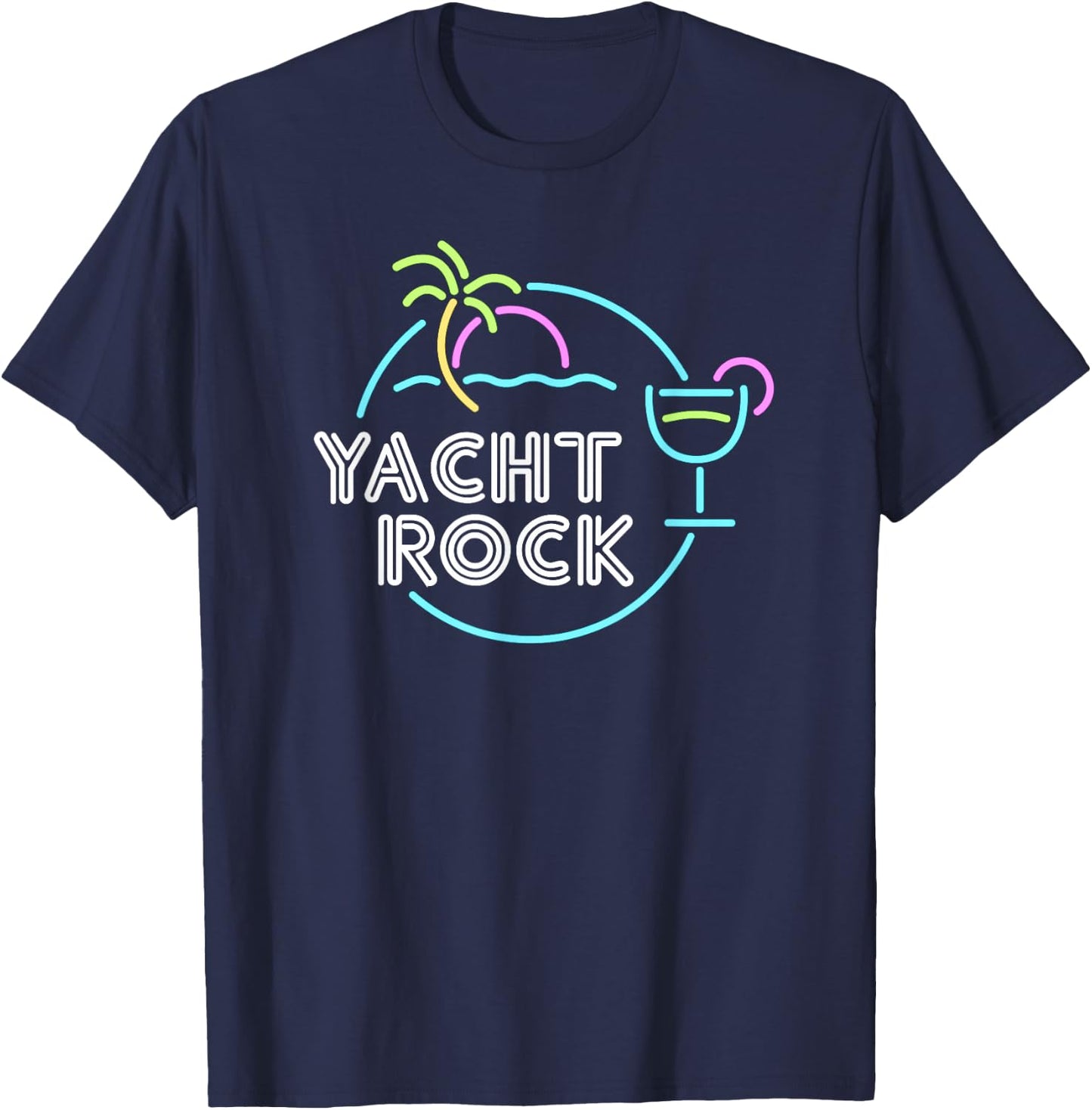 Faded Cocktail Hour Yacht Rock T-Shirt - T-Shirt | Navy