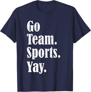 Vintage Go Team Sports Yay Funny Game Day Men Women Kids T-Shirt - T-Shirt | Navy