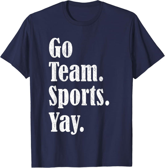 Vintage Go Team Sports Yay Funny Game Day Men Women Kids T-Shirt - T-Shirt | Navy