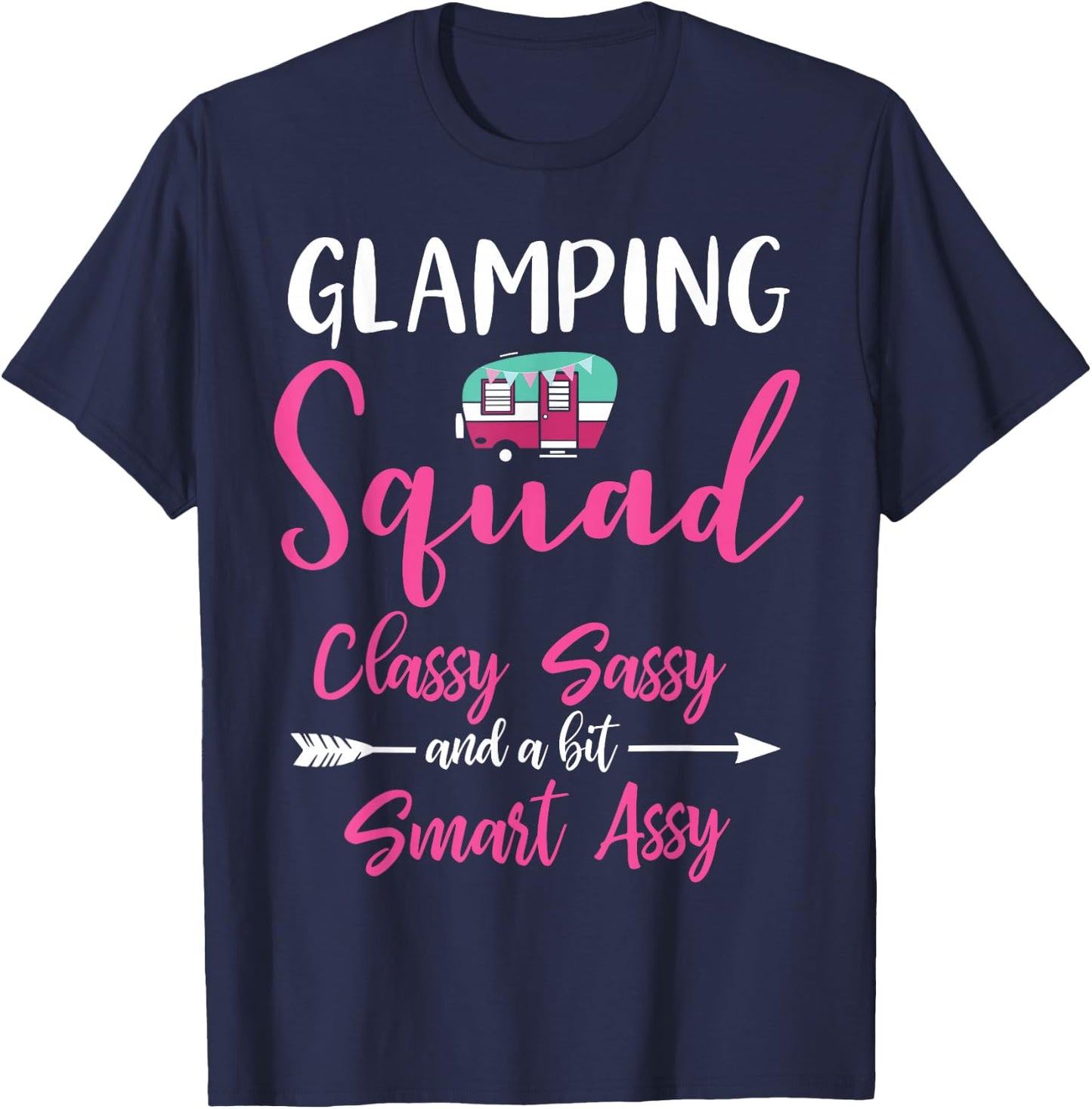 Glamping Squad Funny Matching Family Girls Camping Trip T-Shirt - T-Shirt | Navy