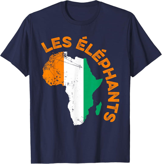Les Elephants Cote d'Ivoire Soccer T-Shirt - T-Shirt | Navy