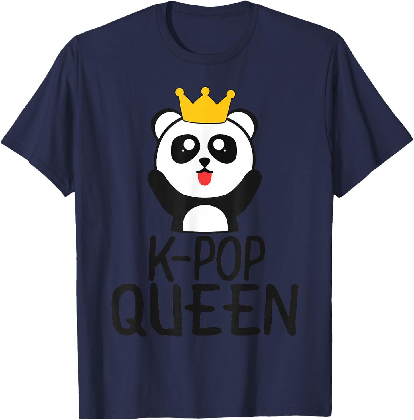 K-Pop Queen Cute Kawaii Panda T-Shirt - T-Shirt | Navy