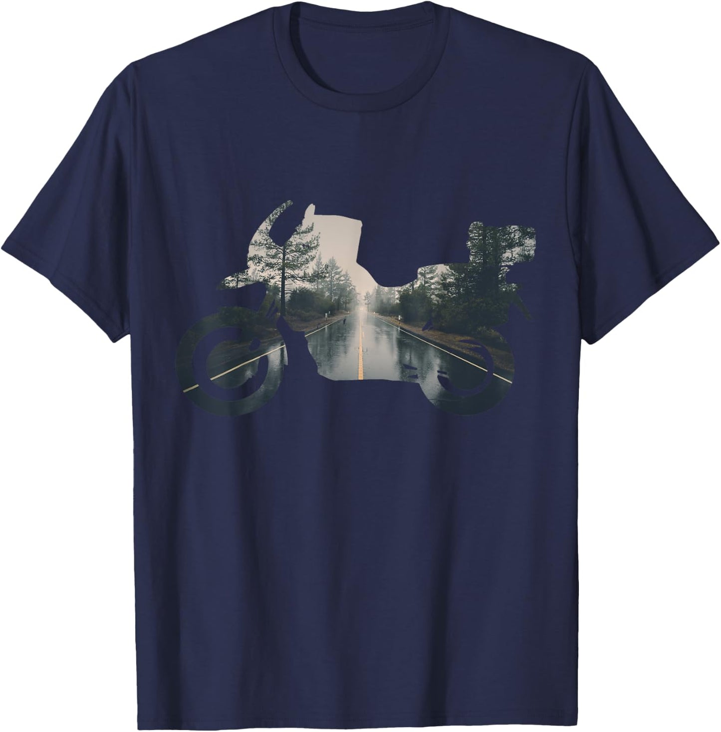 Adventure Motorcycle Bike Travel Off Road Nature T-Shirt - T-Shirt | Navy
