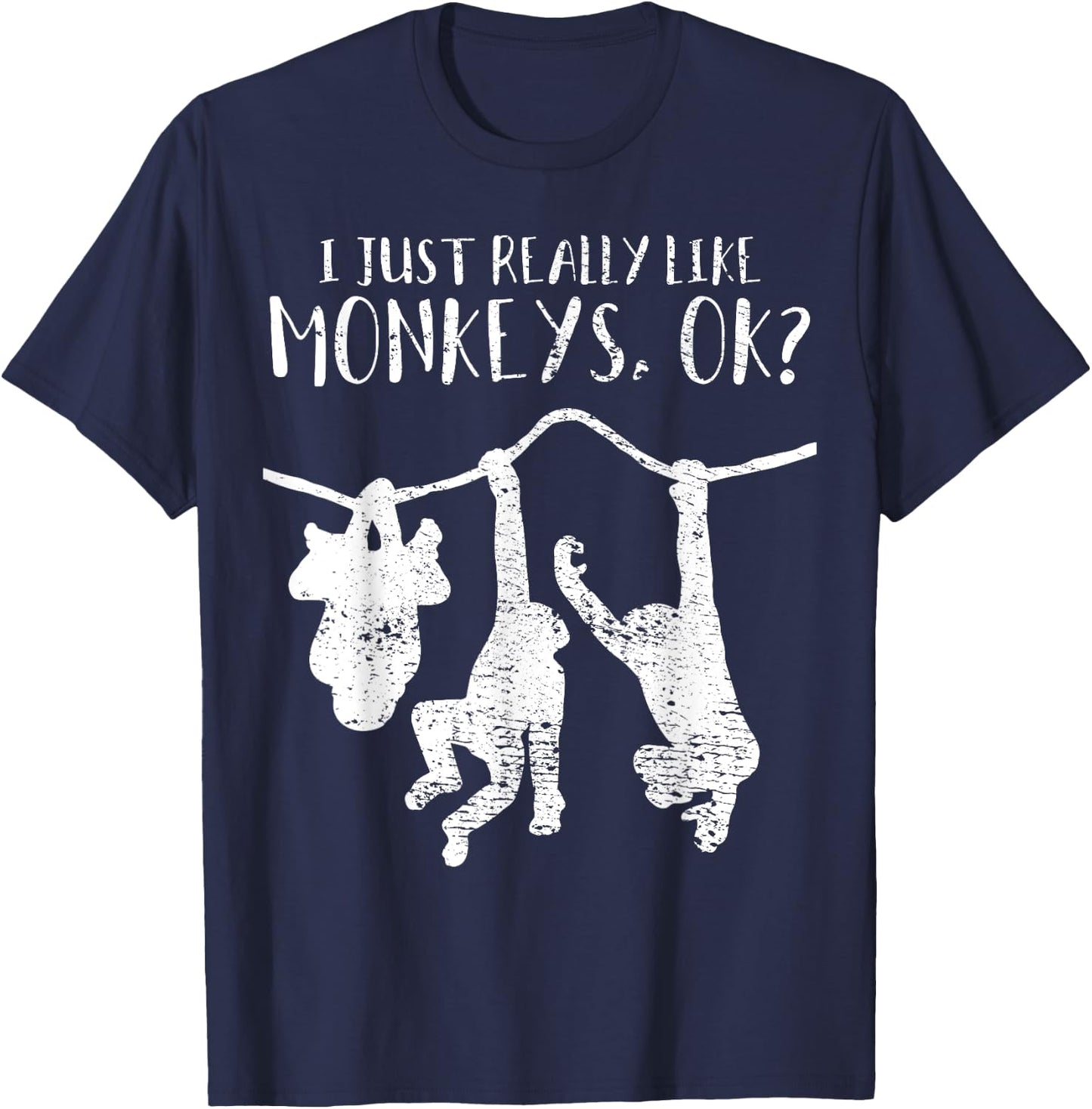 Monkeys Apes Chimps Funny Zoo Vintage Gift T-Shirt - T-Shirt | Navy