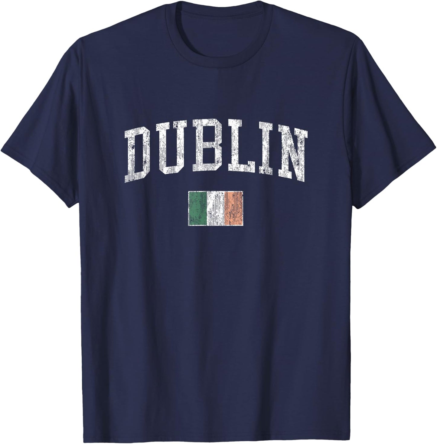 Dublin Ireland Vintage Sports Design Irish Flag T-Shirt - T-Shirt | Navy