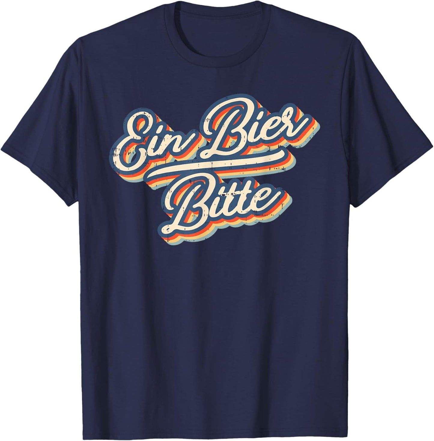 Retro Ein Bier Bitte Funny Vintage Beer German Oktoberfest T-Shirt - T-Shirt | Navy