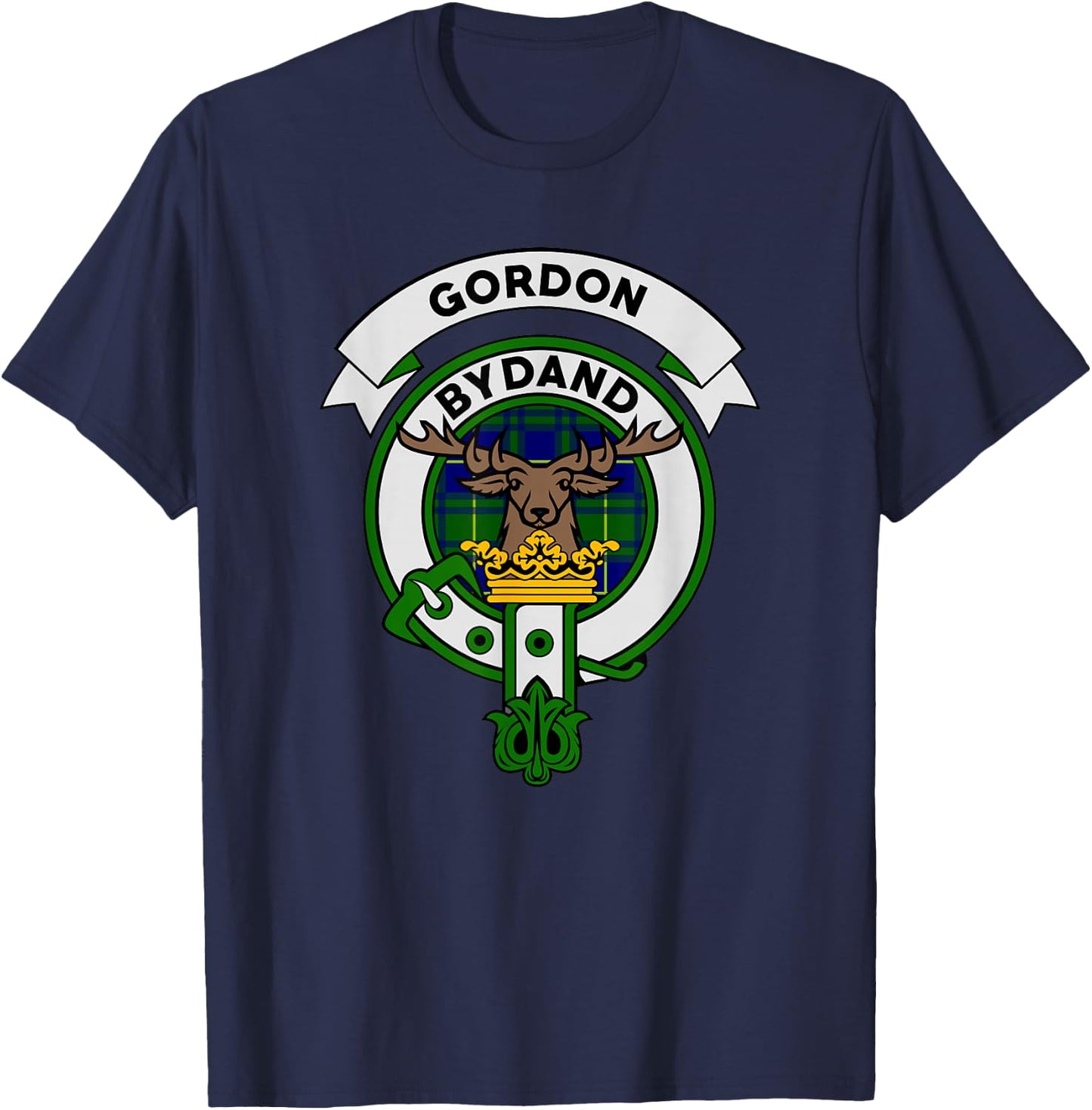 Gordon Clan Badge Shirt - Scottish Tartan Gifts T-Shirt - T-Shirt | Navy
