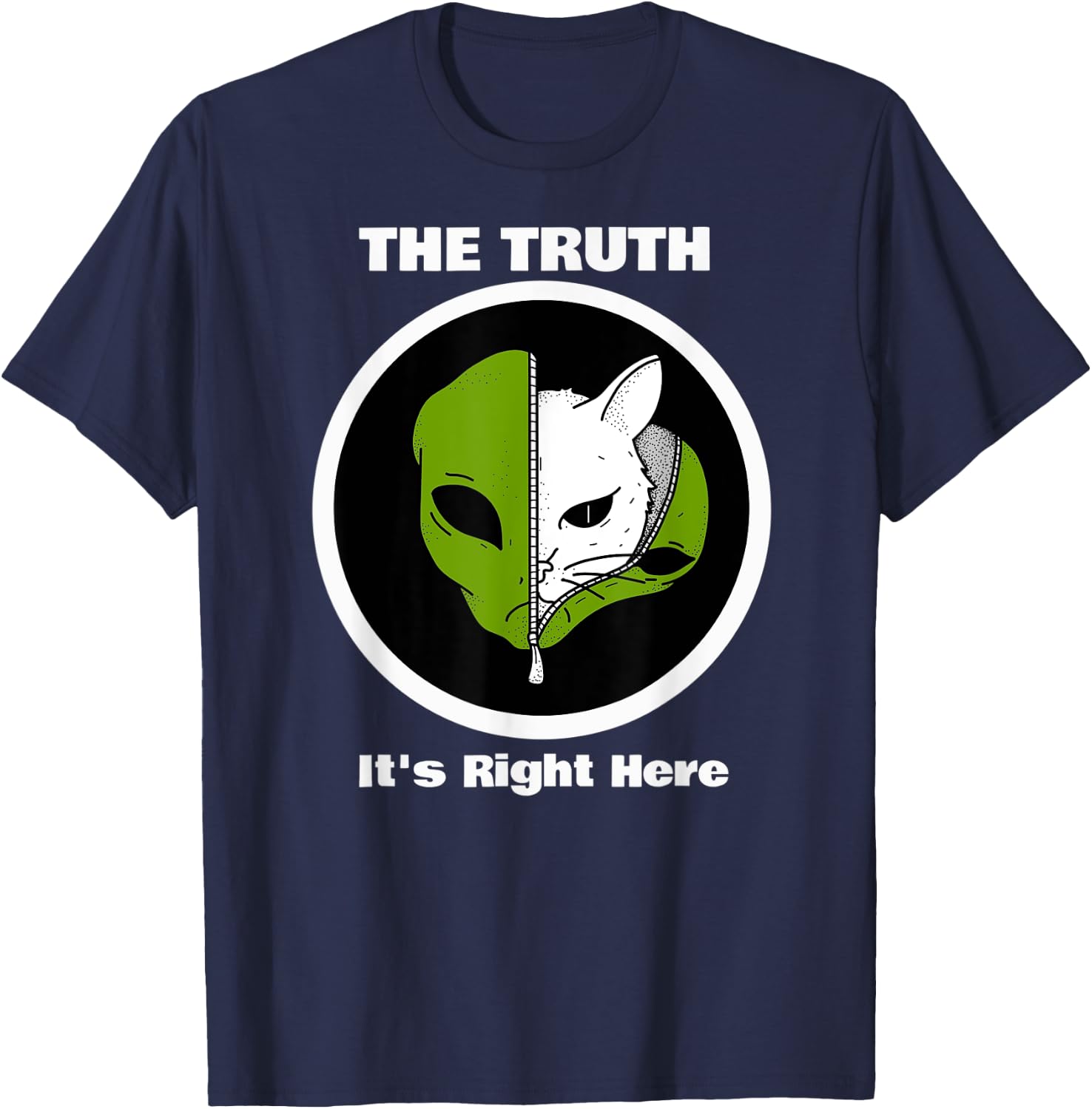 Funny Space Halloween Humor of Kitty Cat in Alien Costume Men Women Kids T-Shirt - T-Shirt | Navy