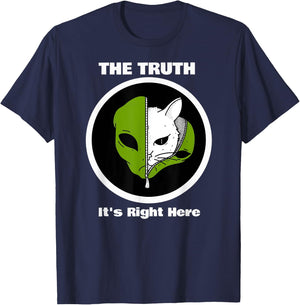 Funny Space Halloween Humor of Kitty Cat in Alien Costume Men Women Kids T-Shirt - T-Shirt | Navy