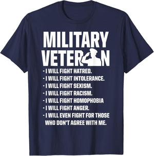 Military Veterans Against Trump 2020 Fight USA Election T-Shirt - T-Shirt | Navy